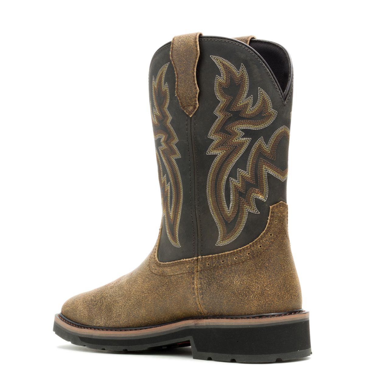 Rancher Pull-On Steel-Toe Work Wellington, Black, dynamic 3