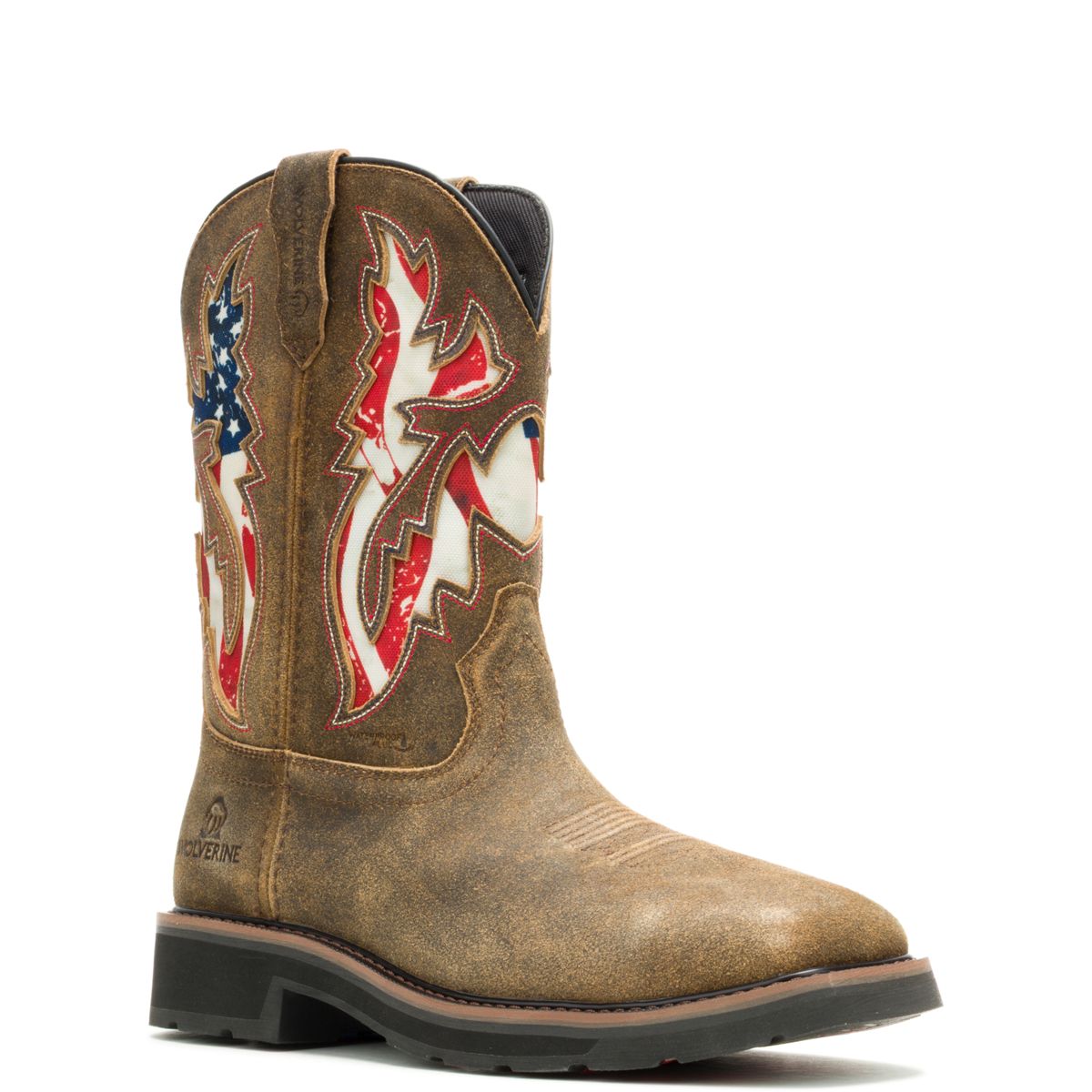 Rancher Waterproof Pull-On Steel-Toe Work Wellington, Brown Flag, dynamic 2