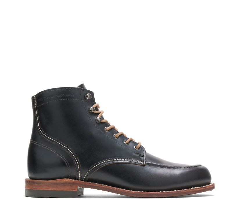 1000 Mile Moc-Toe Original Boot, Black Leather, dynamic 1