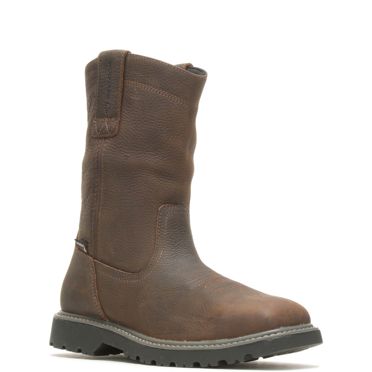 Floorhand Square-Toe Steel-Toe Wellington Work Boot, Dark Brown, dynamic 2