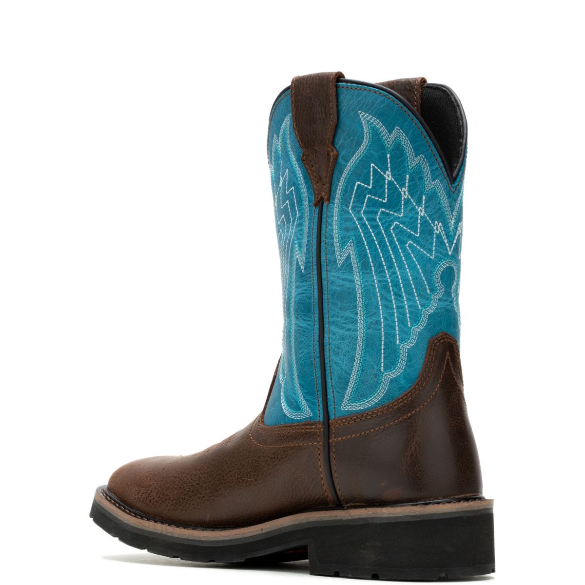 Rancher Eagle Waterproof Steel-Toe Wellington Work Boot, Brown/Teal, dynamic 3