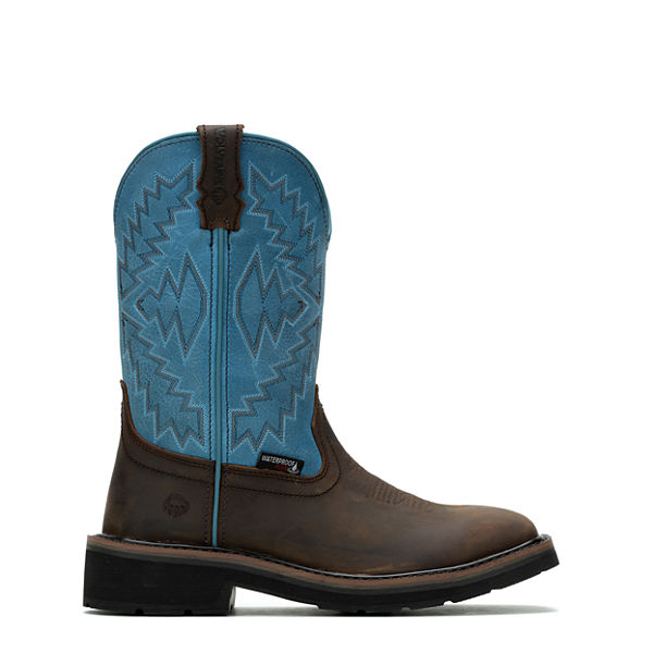 Rancher Arrow Steel-Toe Wellington Work Boot, Blue, dynamic