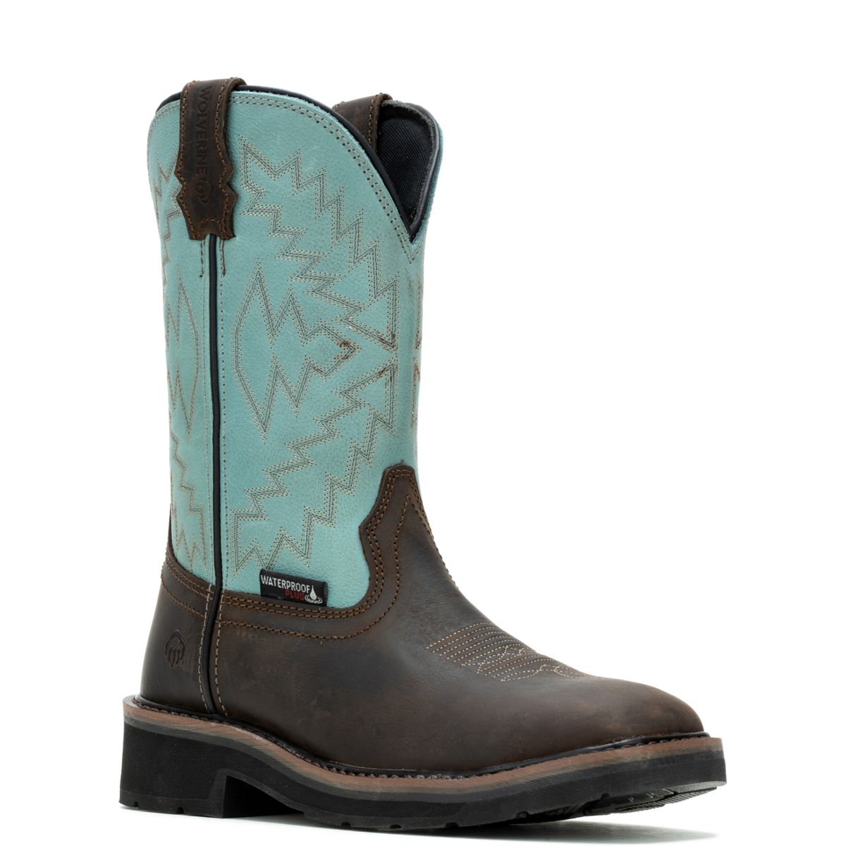 Rancher Arrow Steel-Toe Wellington Work Boot, Aqua, dynamic 2