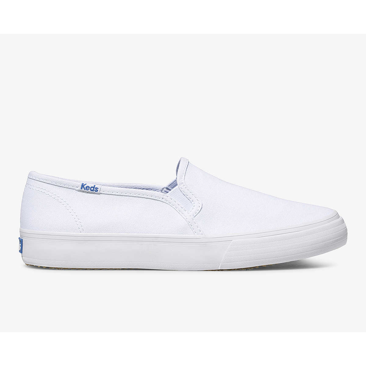 Double Decker Canvas Slip On Sneaker, White, dynamic 1