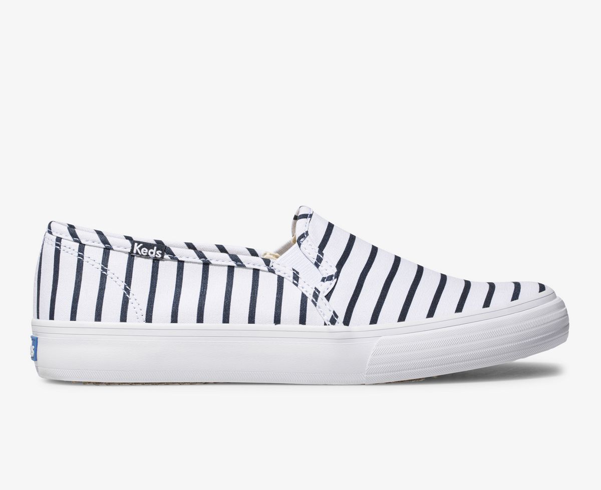 black and white striped keds