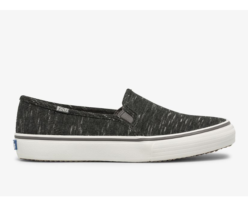 Double Decker Speckle Jersey Slip On Sneaker, Charcoal, dynamic 1