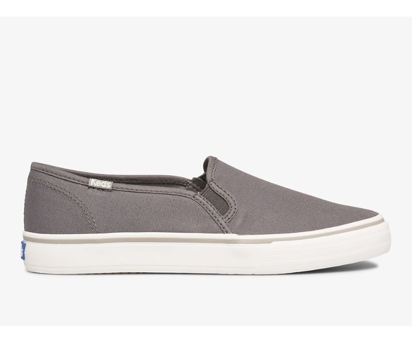 Double Decker Washable Canvas Slip On Sneaker, Gray, dynamic 1