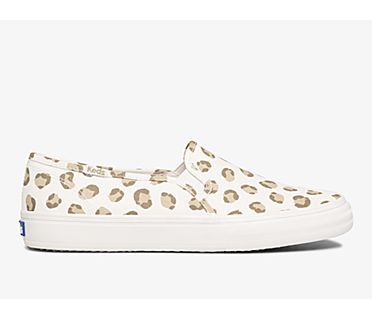Double Decker Leopard Slip On Sneaker, Ivory, dynamic