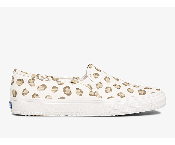 Double Decker Leopard Slip On Sneaker, Ivory, dynamic