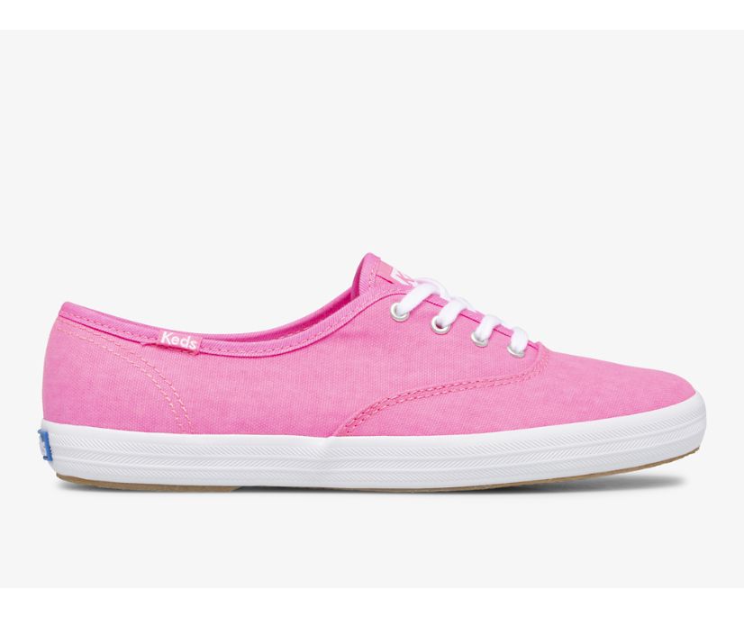 Champion Canvas Neon Washable Sneaker, Neon Pink, dynamic 1