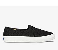 Double Decker Crochet Slip On Sneaker, Black, dynamic