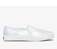 Double Decker Iridescent Slip On Sneaker, Cream/Multi, dynamic