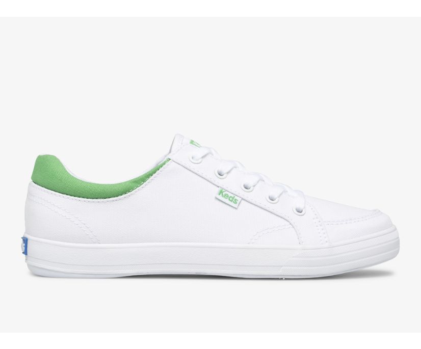 Center II Canvas Sneaker, White Green, dynamic 1