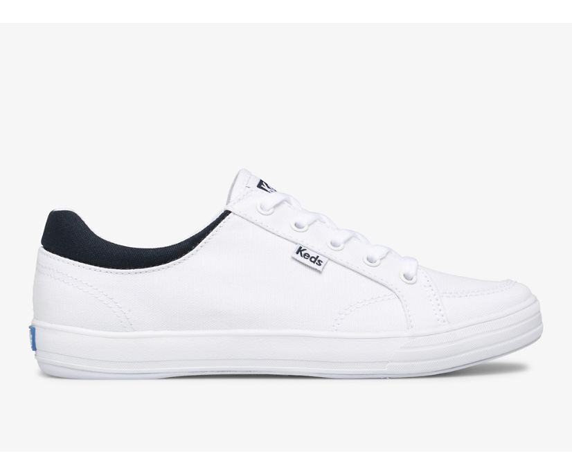 Center II Canvas Sneaker, White Navy, dynamic 1