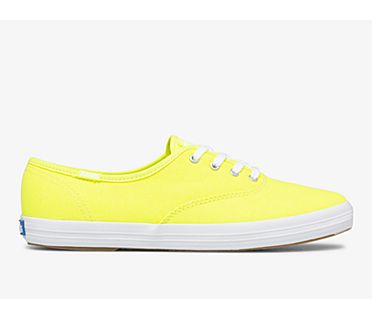 Champion Canvas Neon Washable Sneaker, Neon Yellow, dynamic