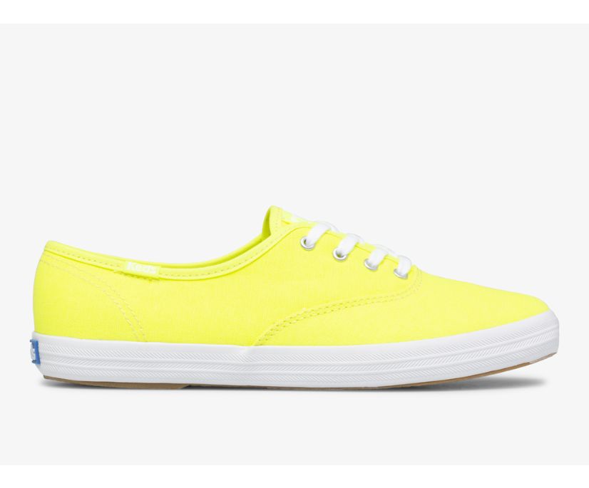 Champion Canvas Neon Washable Sneaker, Neon Yellow, dynamic 1