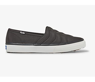Double Decker Wave Nylon Slip On Sneaker, Black, dynamic
