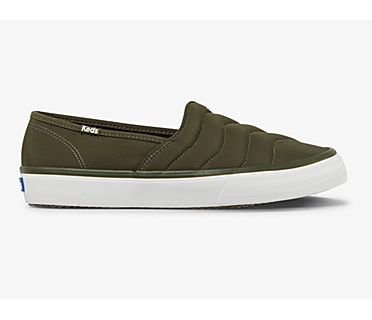 Double Decker Wave Nylon Slip On Sneaker, Green, dynamic