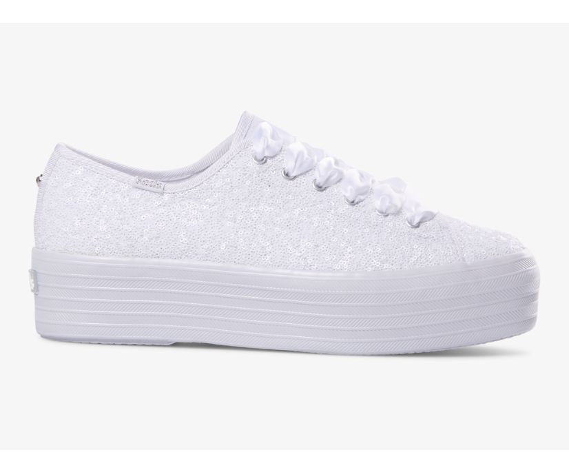 Triple Up Sequins Sneaker, White, dynamic 1