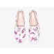 Double Decker Canvas Watercolor Floral Print Slip On Sneaker, White Pink, dynamic 3