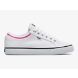 Jump Kick Rib Knit Collar Sneaker, White Pink, dynamic 1