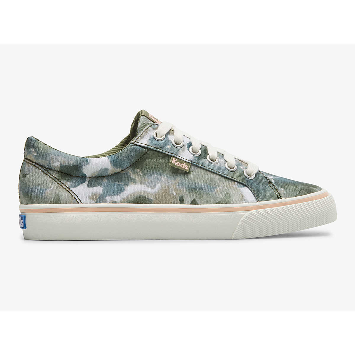 Jump Kick Canvas Abstract Floral Print Sneaker, Olive, dynamic 1