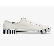 Kickstart Tennis Stripe Sneaker, White Navy, dynamic