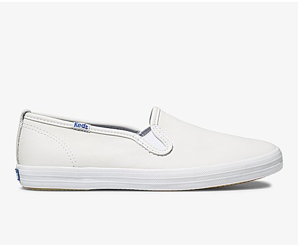 Champion Leather Slip On Sneaker, White, dynamic