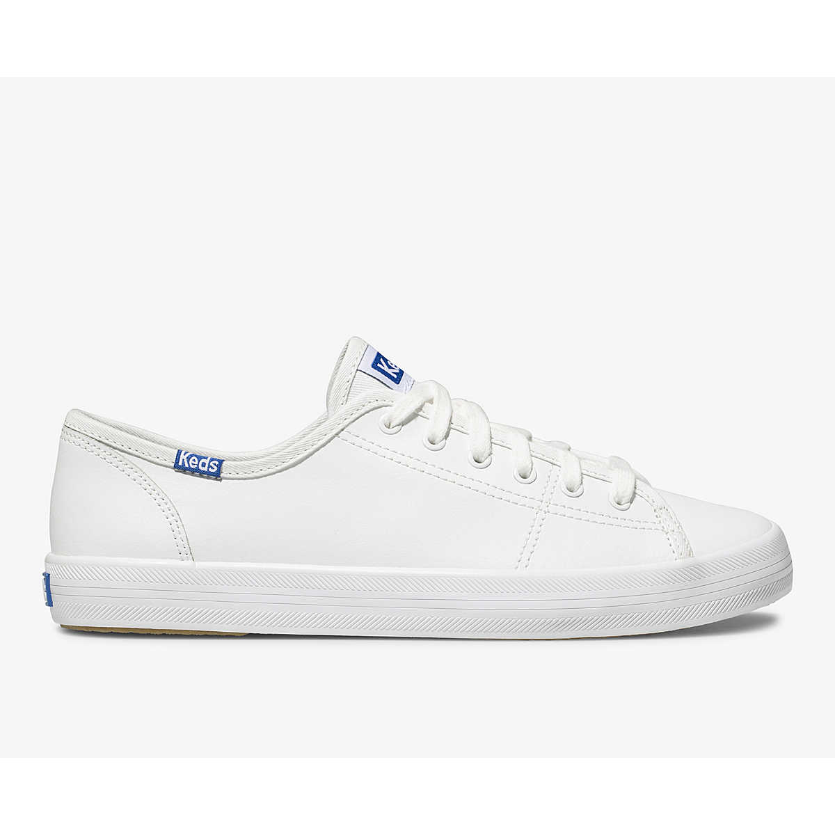 Kickstart Leather Sneaker, White/Blue, dynamic 1