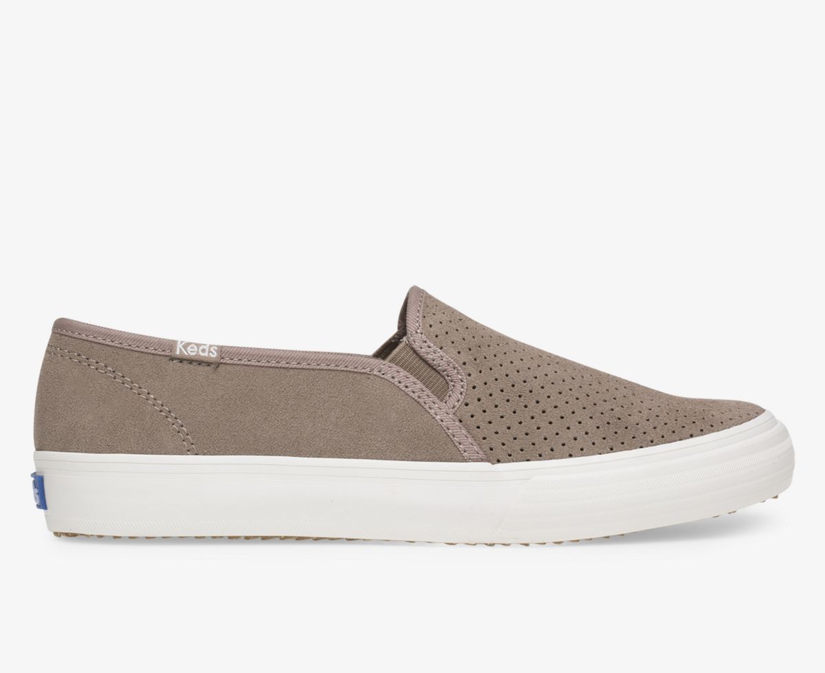 keds double decker perf suede taupe