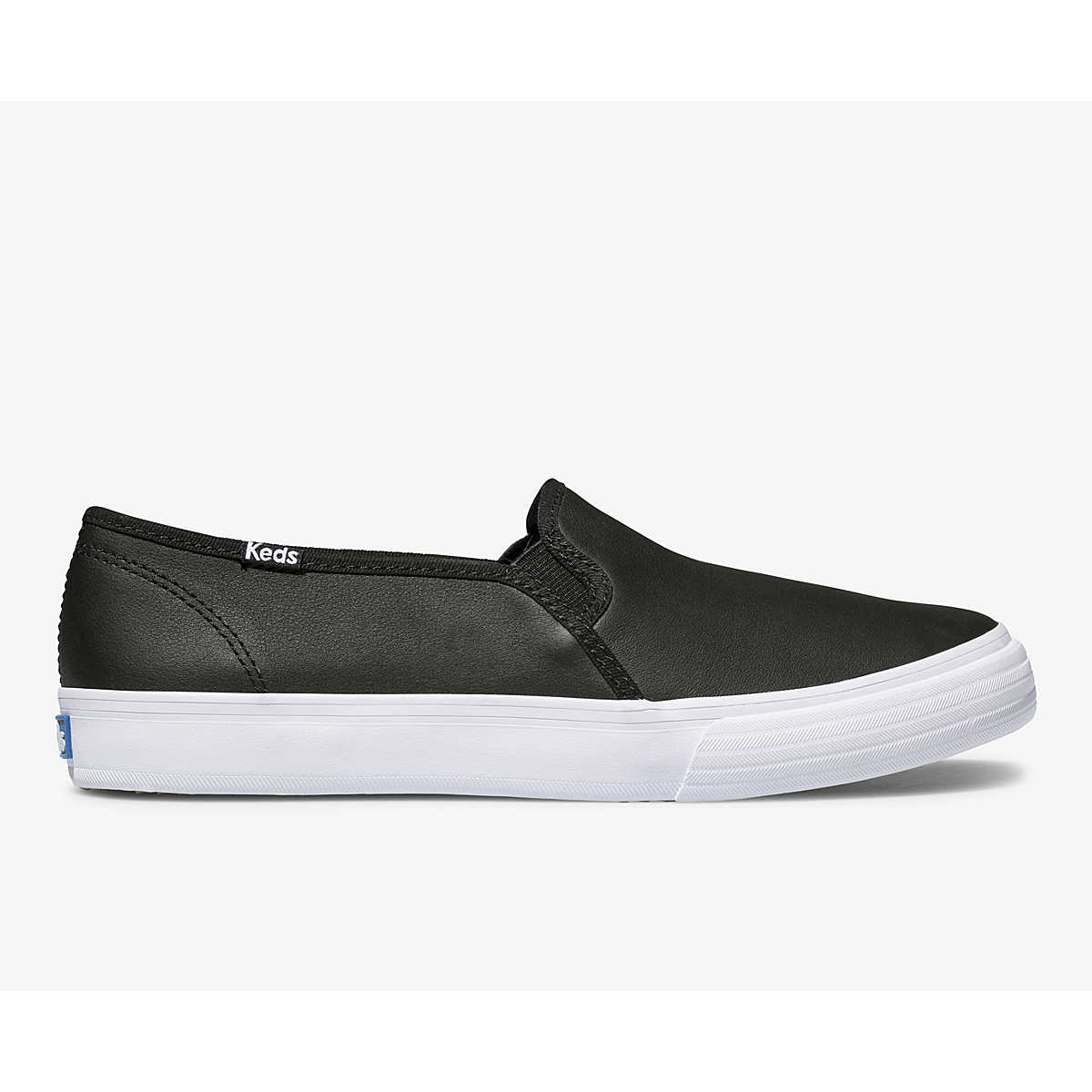 Double Decker Leather Slip On Sneaker, Black, dynamic 1