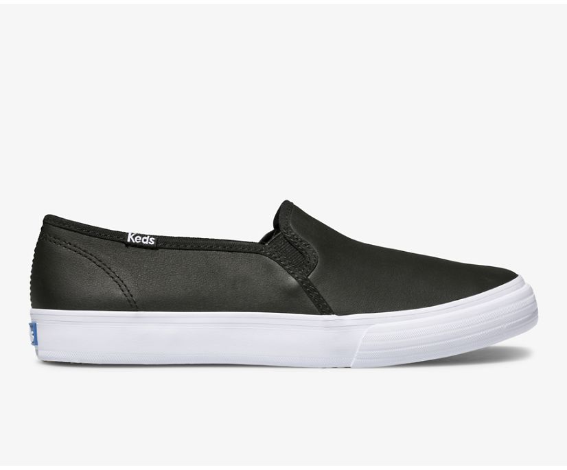 Double Decker Leather Slip On Sneaker, Black, dynamic 1