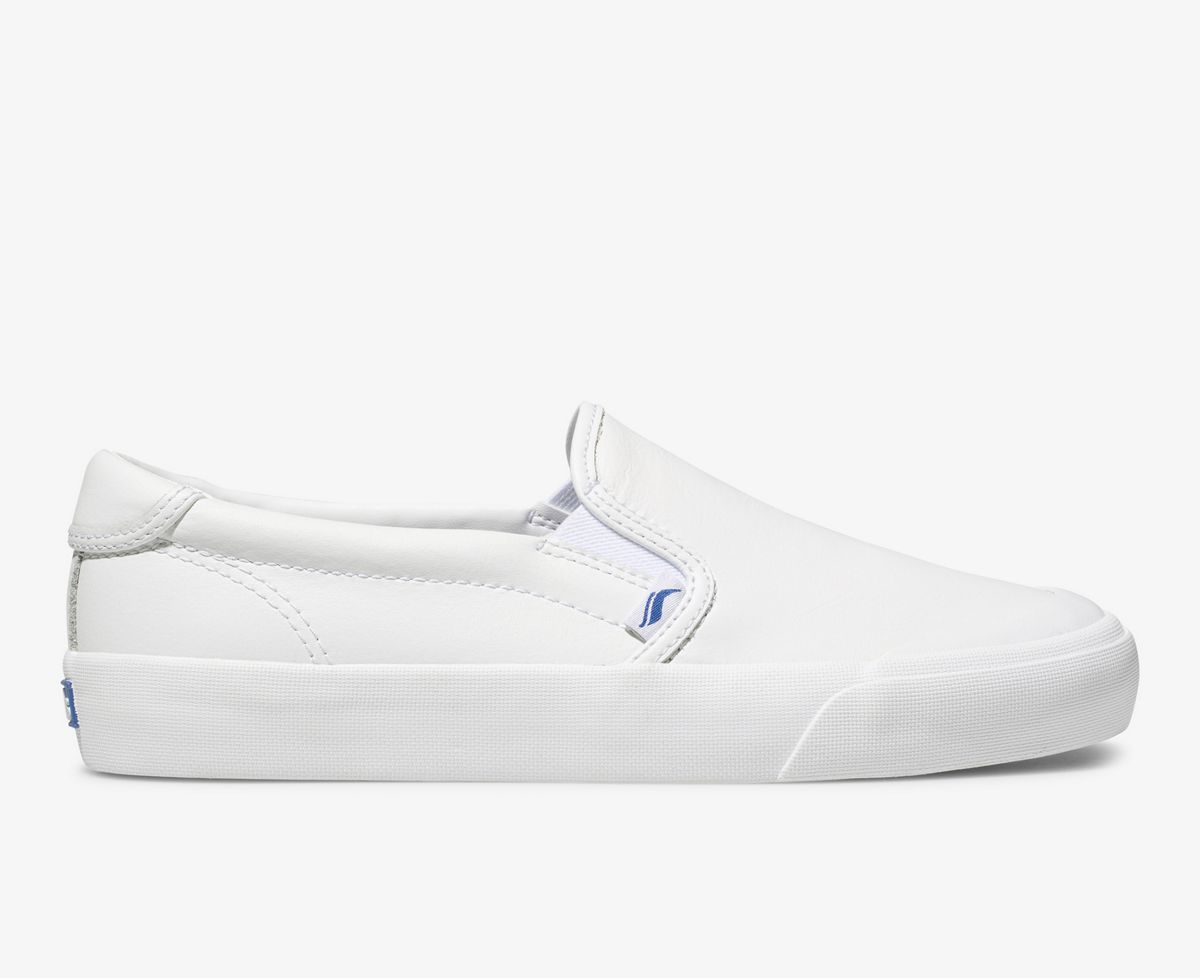 keds white slip on shoes