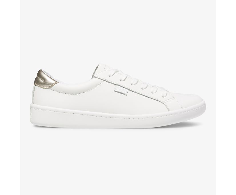 Womens Ace Leather White Champgne