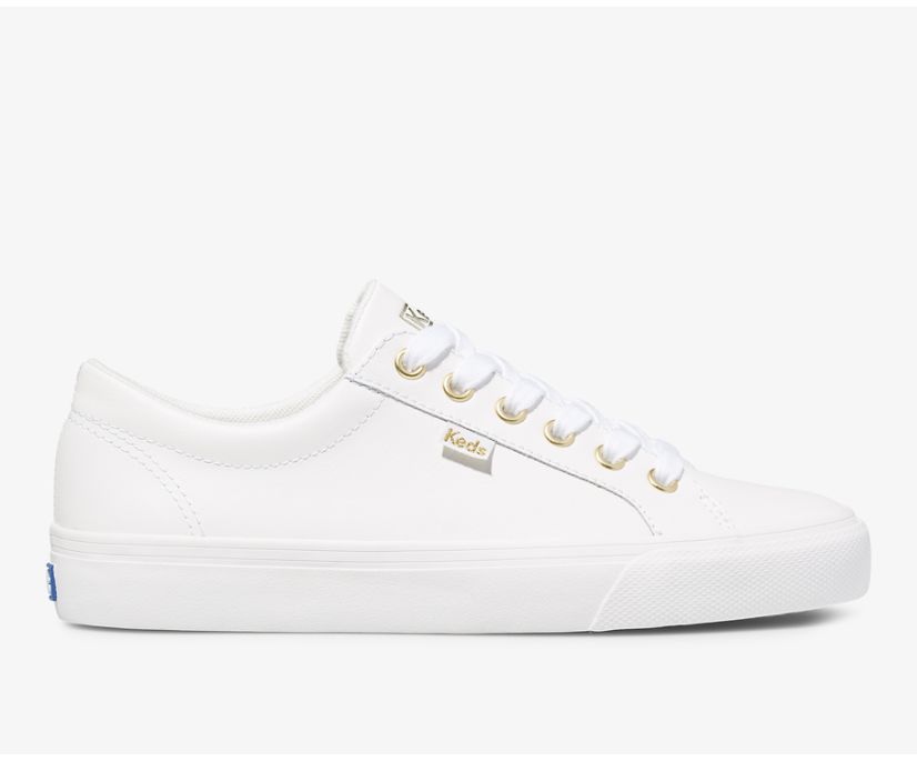 Jump Kick Leather Sneaker, White Gold, dynamic 1