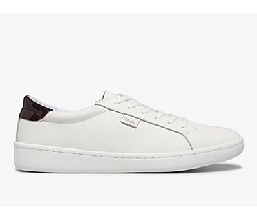 Ace Leather Sneaker, White Burgundy, dynamic