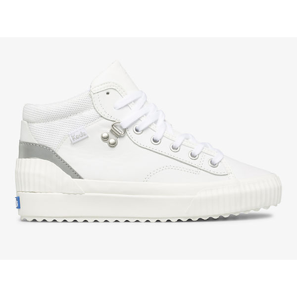 Demi TRX Mid Leather Sneaker, White Silver, dynamic