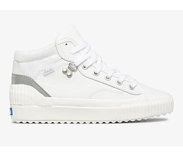 Demi TRX Mid Leather Sneaker, White Silver, dynamic