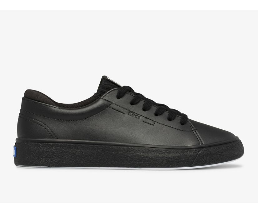 Alley Leather Grit Foxing Sneaker, Black, dynamic 1