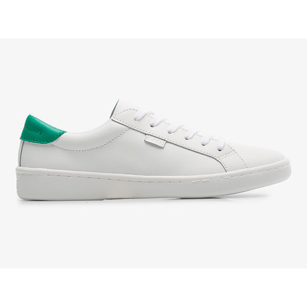 Ace Leather Sneaker, White Green, dynamic