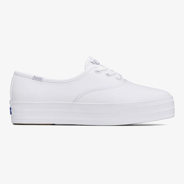 Keds Point Leather Sneaker, White, dynamic