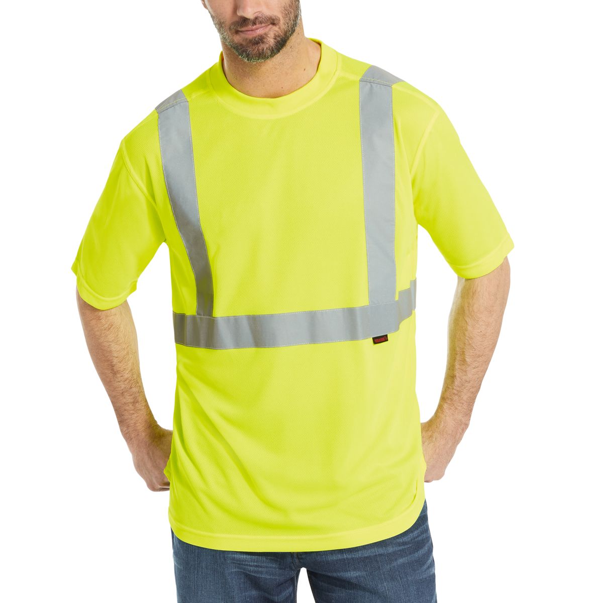 Caution Short Sleeve Tee - Packaged, Hi Vis Green, dynamic 2