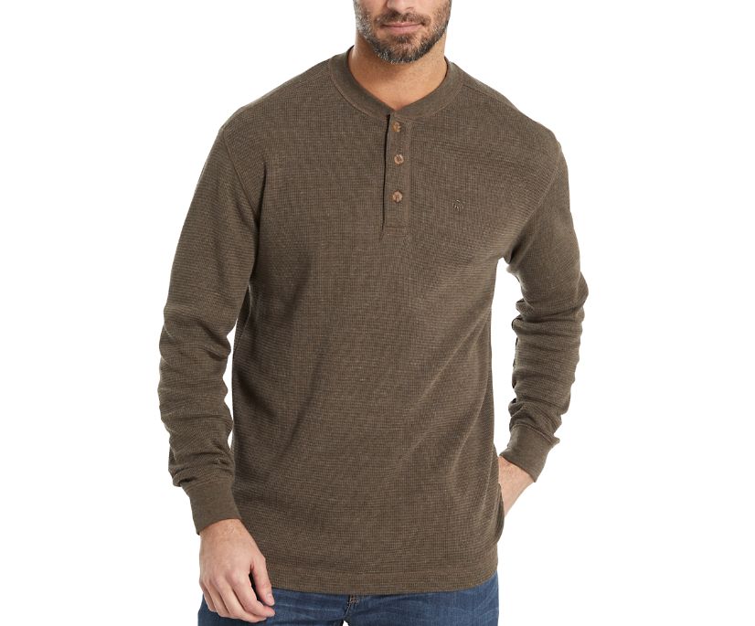 Wolverine Mens Walden Long Sleeve Blended Thermal 3 Button Henley Shirt