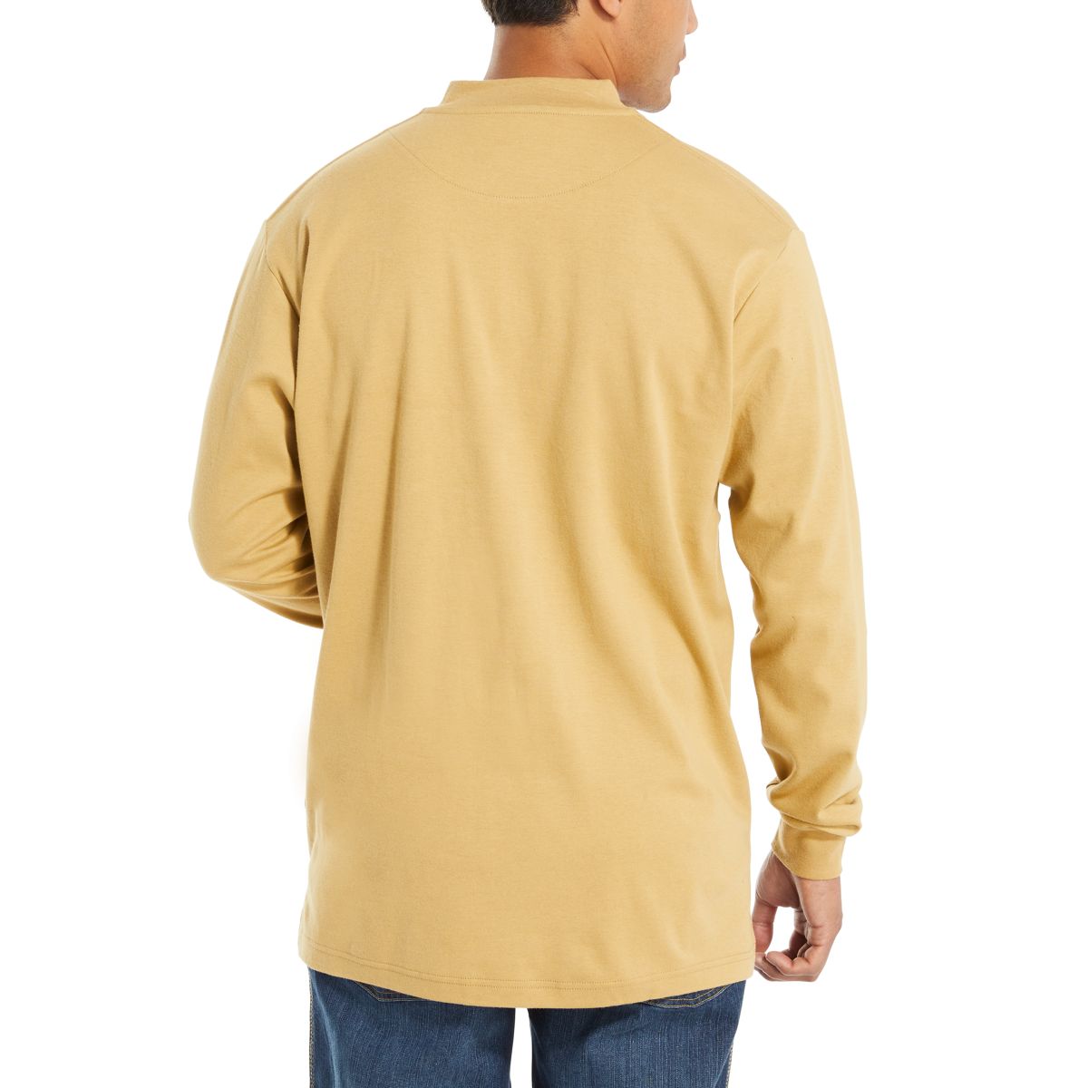 FR Long Sleeve Henley, Khaki, dynamic 3