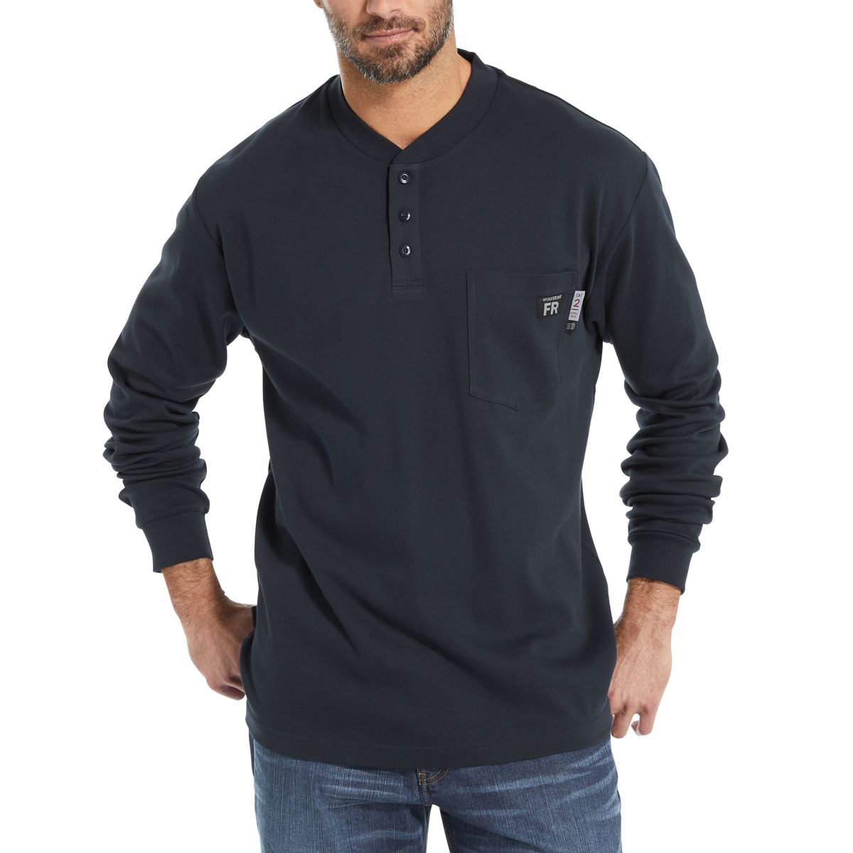 FR Long Sleeve Henley, Navy, dynamic 2