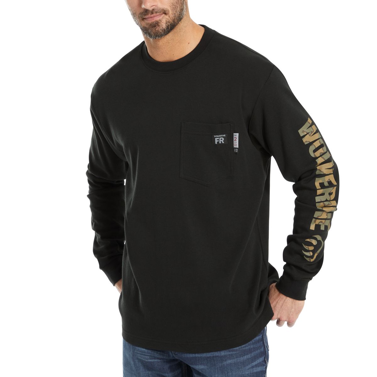 FR Long Sleeve Print Tee, Black, dynamic 2