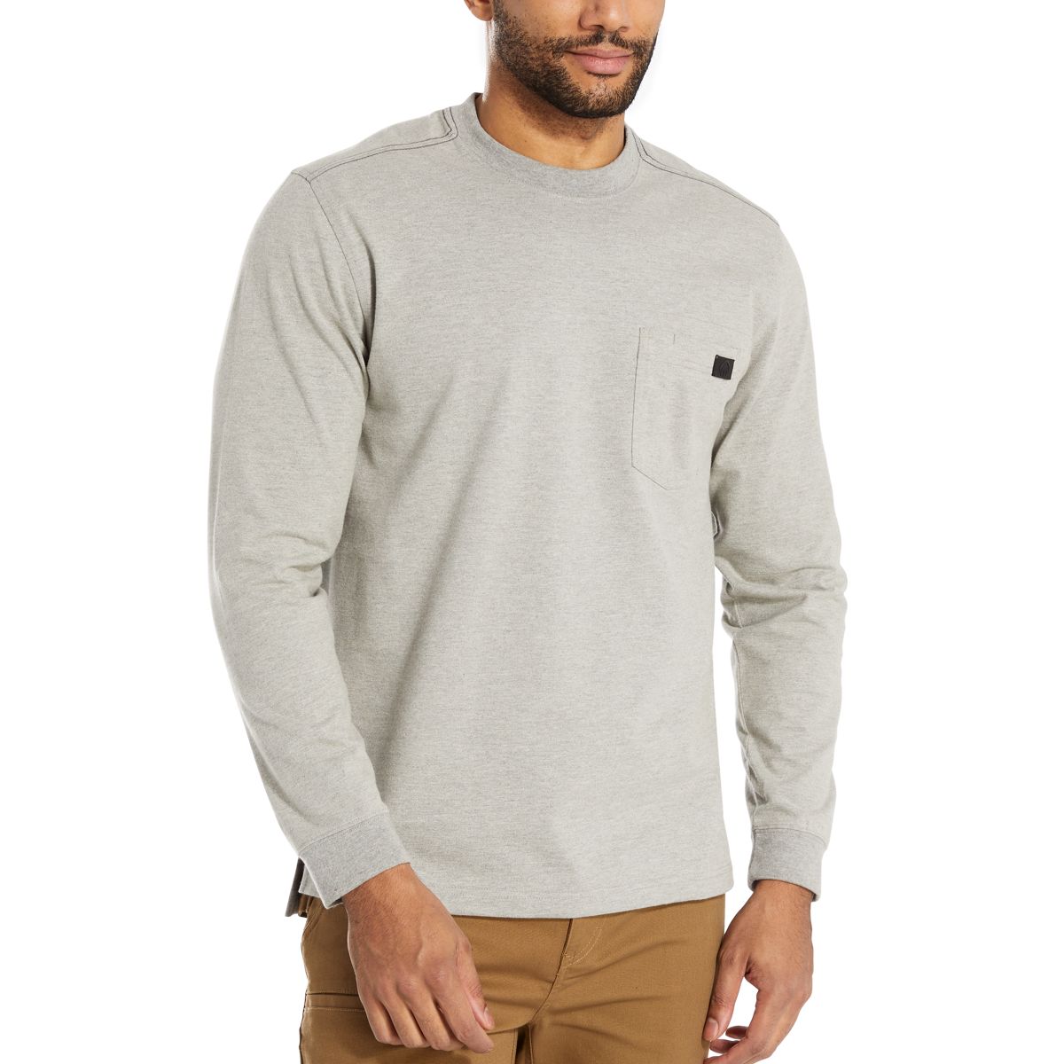 Guardian Cotton™ Long Sleeve Pocket Tee, Light Grey Heather, dynamic 2