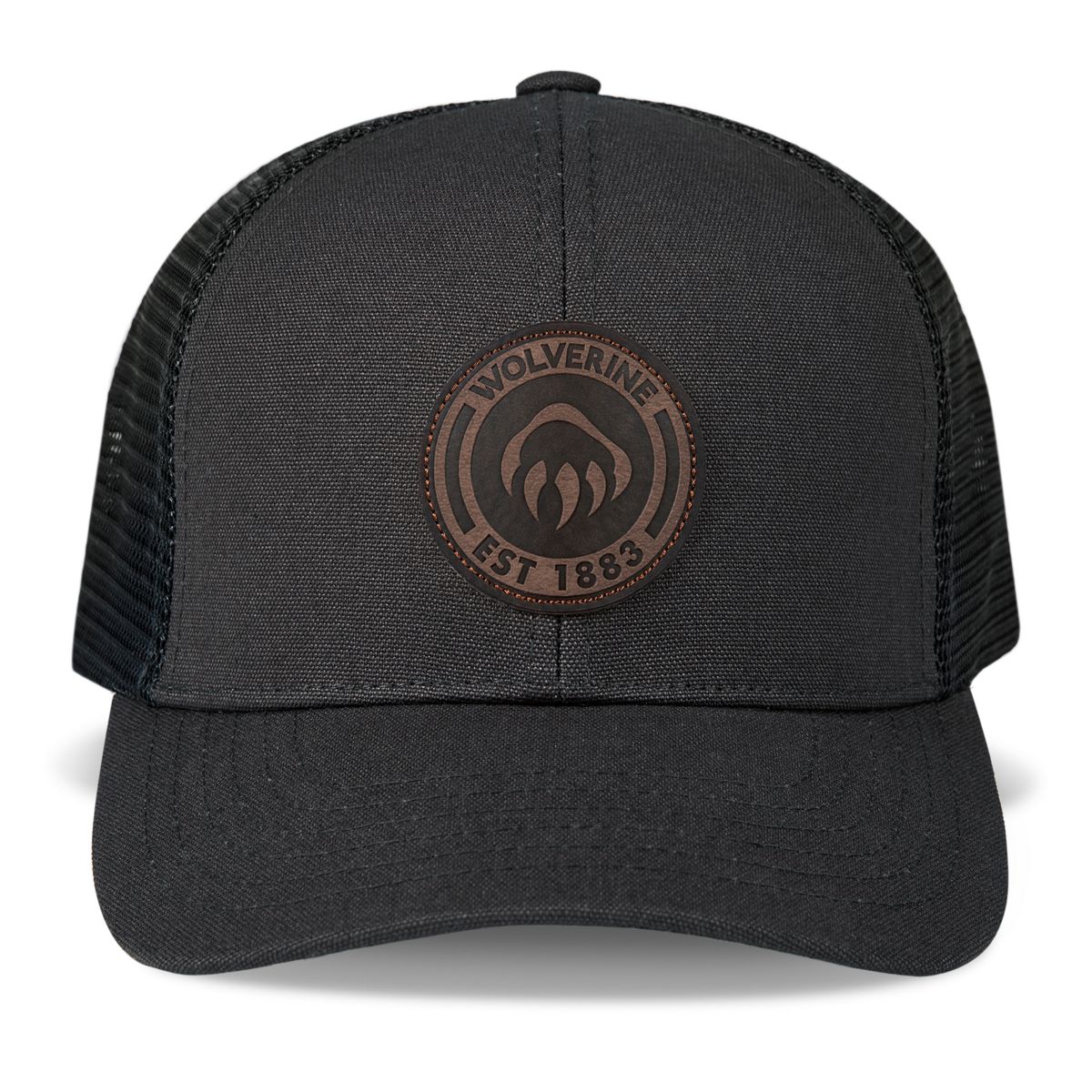 1883 Leather Patch Trucker Cap, Onyx, dynamic 1