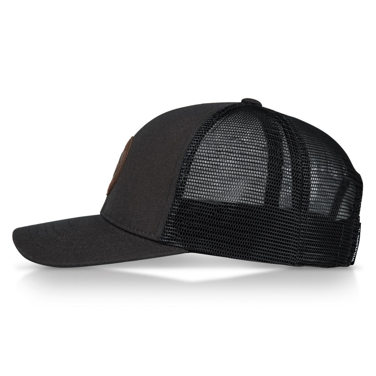 1883 Leather Patch Trucker Cap, Onyx, dynamic 3