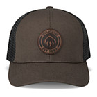 1883 Leather Patch Trucker Cap, Black Olive, dynamic 1